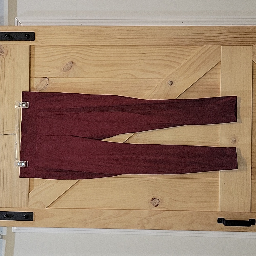 Seven7 | Burgandy Faux Suede Pull-On Legging | Medium